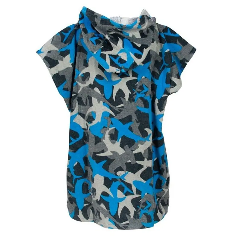 TWF Kids Poncho Towel Navy Shark-2